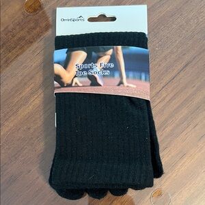 Orrin Sports Black Five Toe Socks